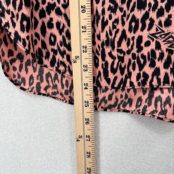 ZADIG AND VOLTAIRE Tink Squeleton Top Womens Small Pink Leopard Logo Long Sleeve - Picture 16 of 16